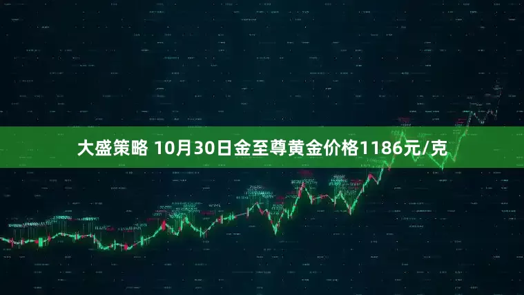 大盛策略 10月30日金至尊黄金价格1186元/克